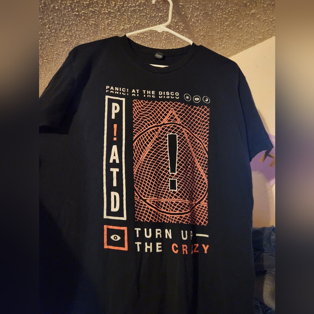 Panic At the Disco Turn Up The Crazy Black Graphic T-Shirt Size Large